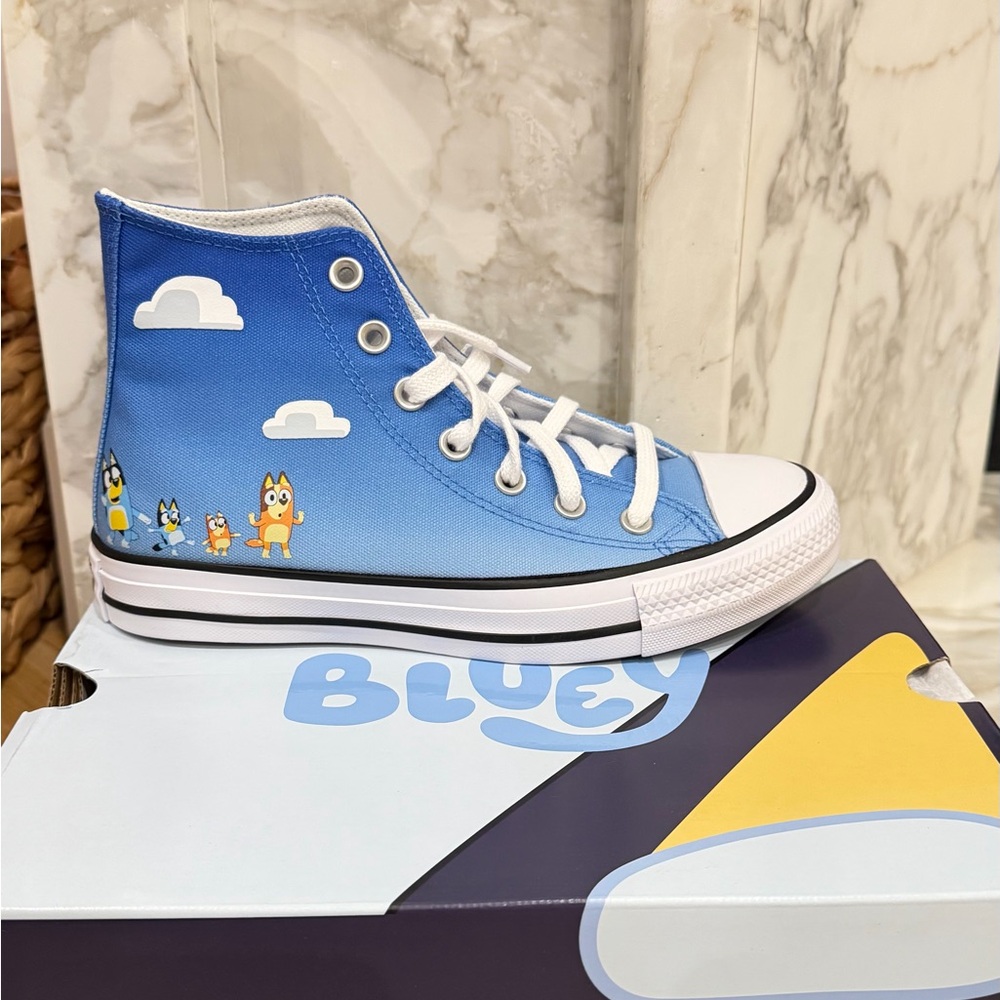Converse Sky Blue Bluey Cartoon High-Tops - Picture 3 of 6